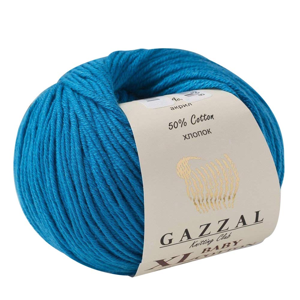 Gazzal Baby Cotton XL Knitting Yarn, Blue -3428XL