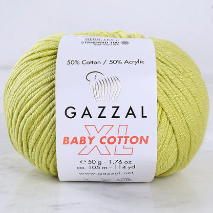 Gazzal Baby Cotton XL Knitting Yarn, Green - 3457XL