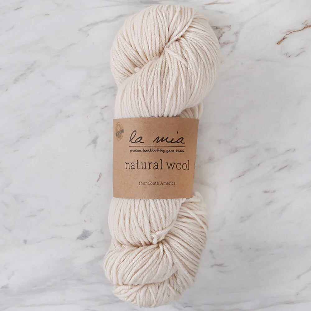 La Mia Natural Wool Knitting Yarn Hank - L201
