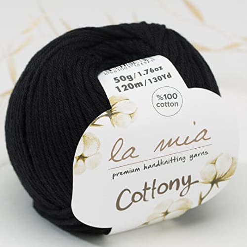 La Mia Cottony Baby Yarn, Black - P21