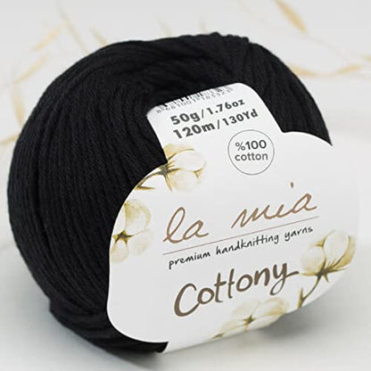 La Mia Cottony Baby Yarn, Black - P21